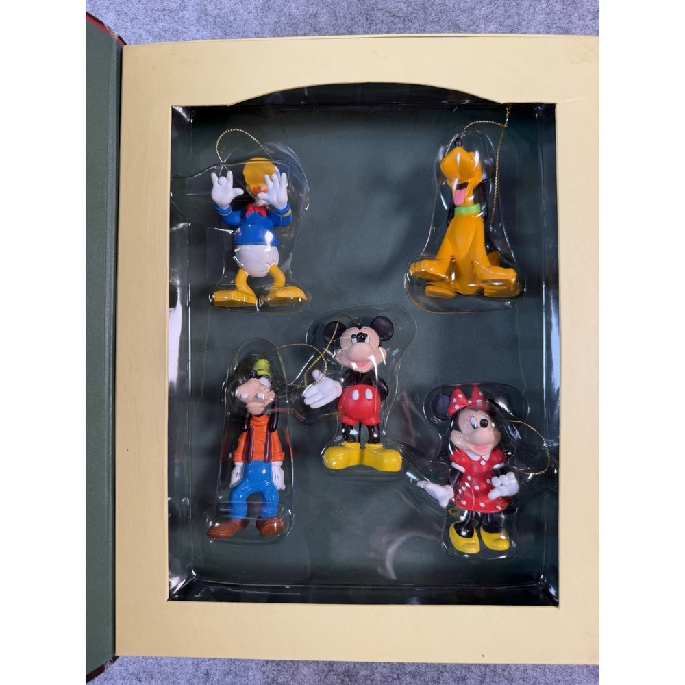 Disney Mickey & Friends Storybook Christmas Ornament Set 5 Pc Vintage #14524